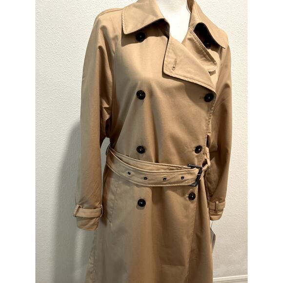 Calvin Klein Jeans Women's Soft Cotton Gabardine Trench Coat Double-Breasted L - Picture 8 of 13